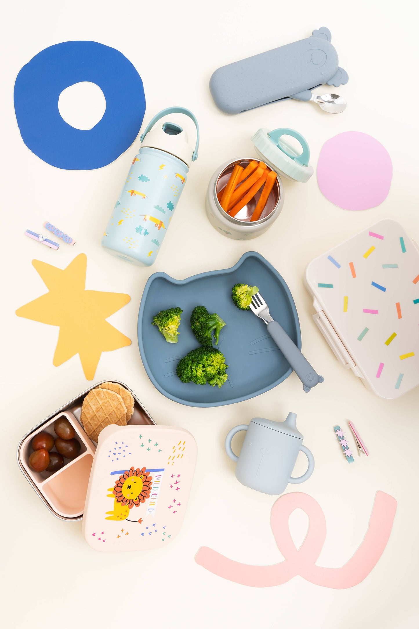 ROESTVRIJSTALEN LUNCHBOX met vakken voor KINDEREN Fruity