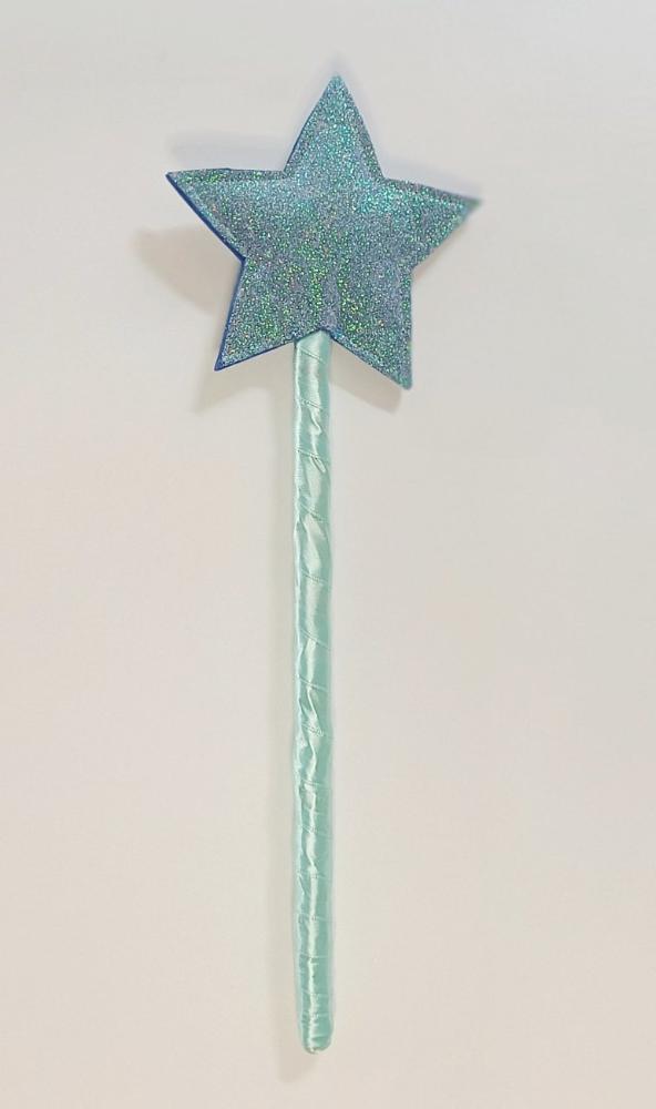 Toverstaf blauw glitter