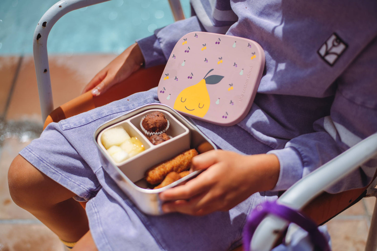 STAINLESS STEEL LUNCH BOX with compartments for KIDS Fruity