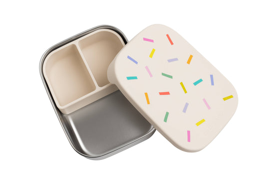 ROESTVRIJSTALEN LUNCHBOX met vakken voor KIDS Confetti