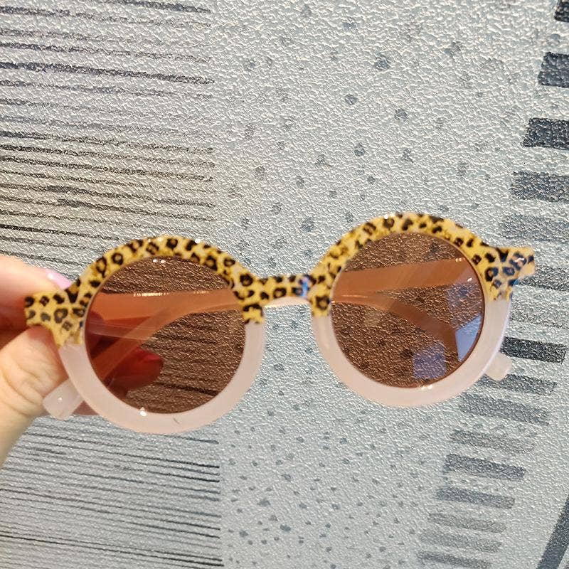 Children's sunglasses - Round frame leopard and color