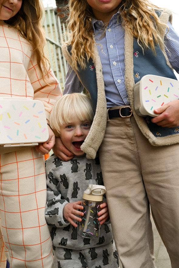ROESTVRIJSTALEN LUNCHBOX met vakken voor KIDS Confetti