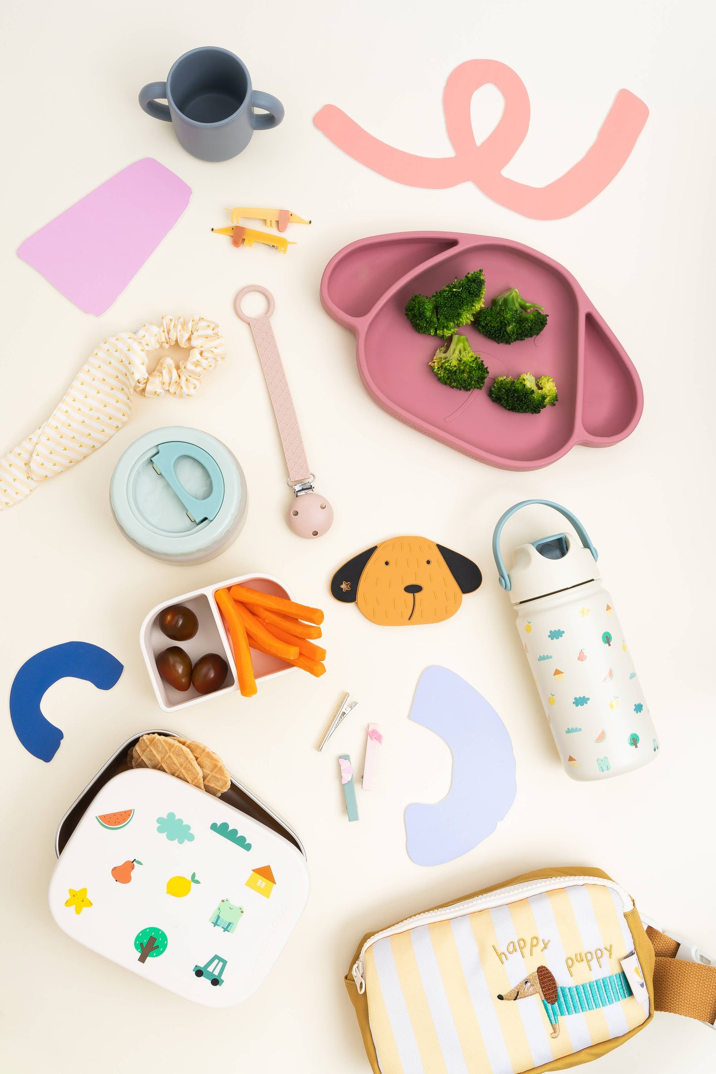 ROESTVRIJSTALEN LUNCHBOX met vakken voor KINDEREN Teckel