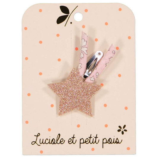 Haarclip Shooting star - Roze glitter