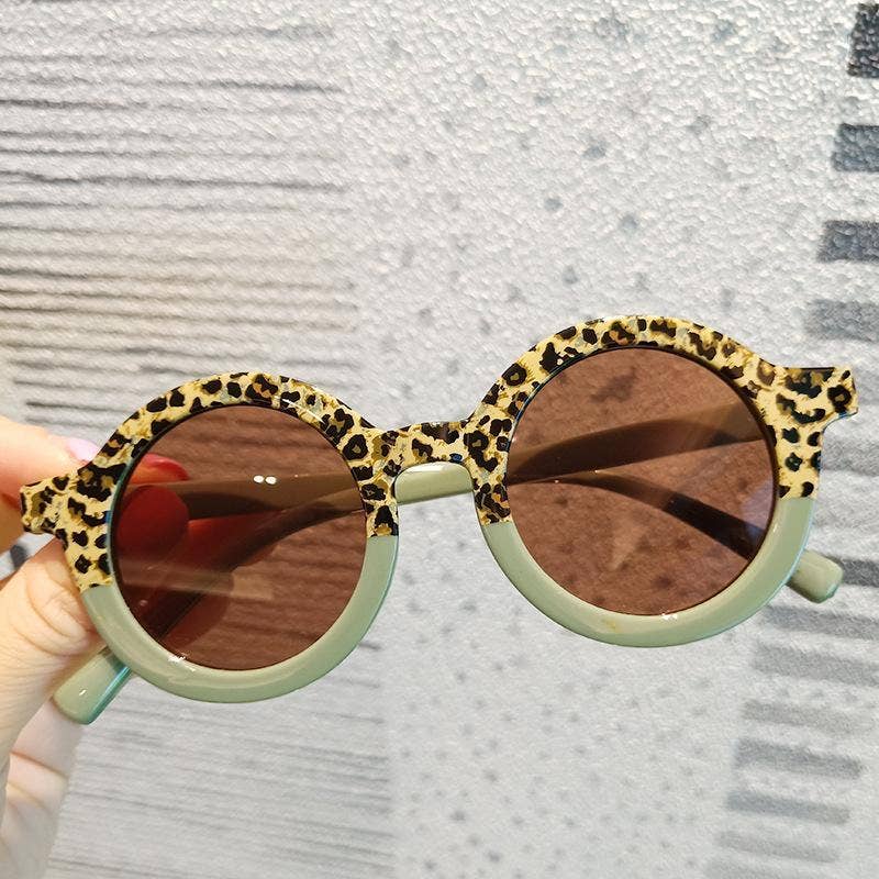 Children's sunglasses - Round frame leopard and color
