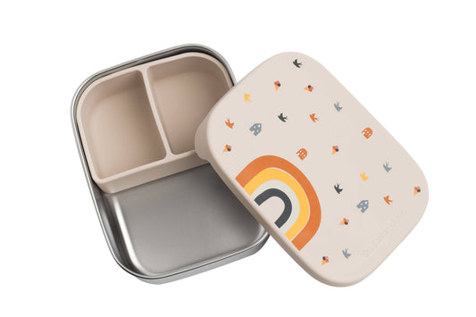 ROESTVRIJSTALEN LUNCHBOX met vakken voor KINDEREN Rainbow