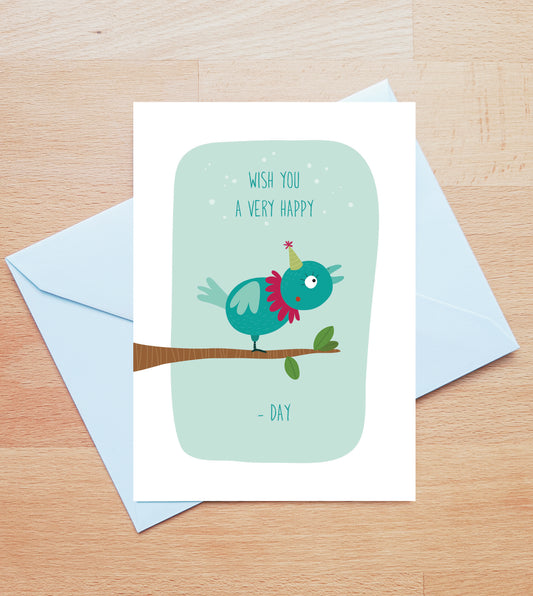 Wenskaart - Happy bird-day